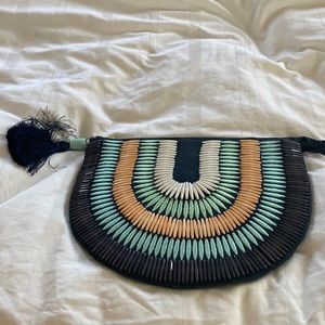 Stella and Dot beaded semi- circle clutch